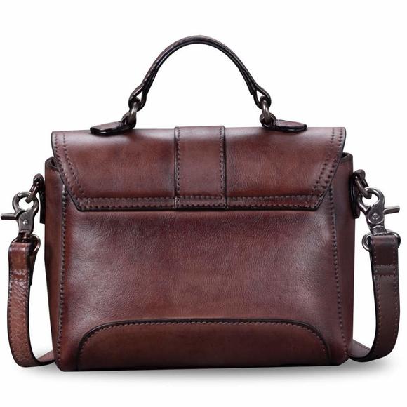 Genuine Leather Satchel Vintage Handmade Crossbody Bag Purse :') - Picture 3 of 6